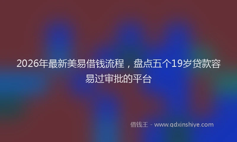 2026年最新美易借钱流程，盘点五个19岁贷款容易过审批的平台