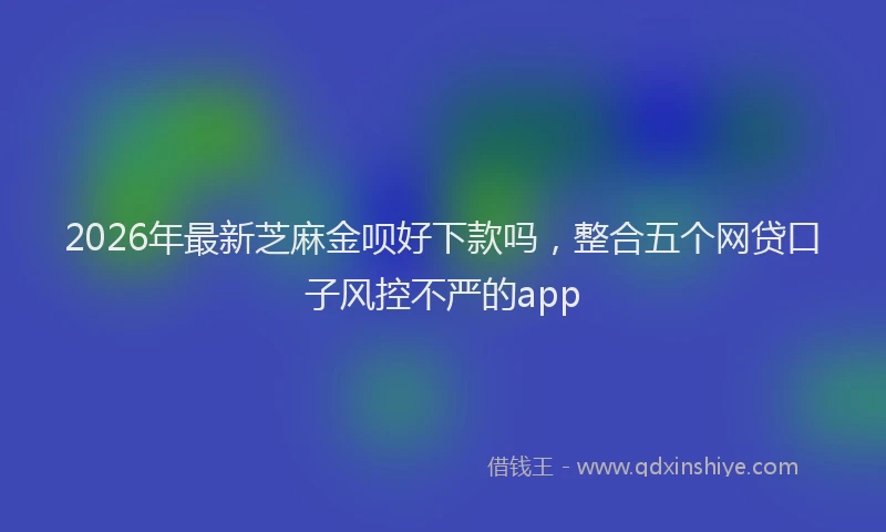 2026年最新芝麻金呗好下款吗，整合五个网贷口子风控不严的app