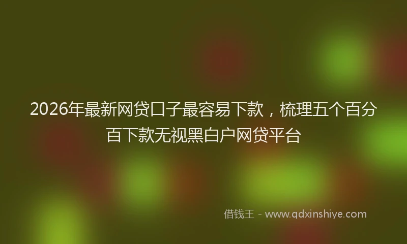 2026年最新网贷口子最容易下款，梳理五个百分百下款无视黑白户网贷平台
