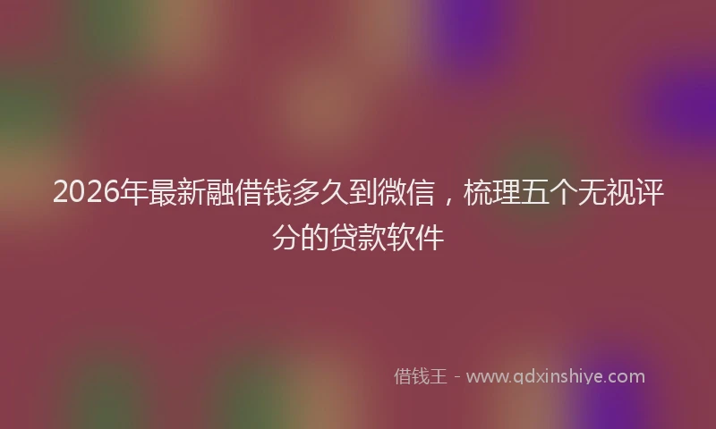 2026年最新融借钱多久到微信，梳理五个无视评分的贷款软件