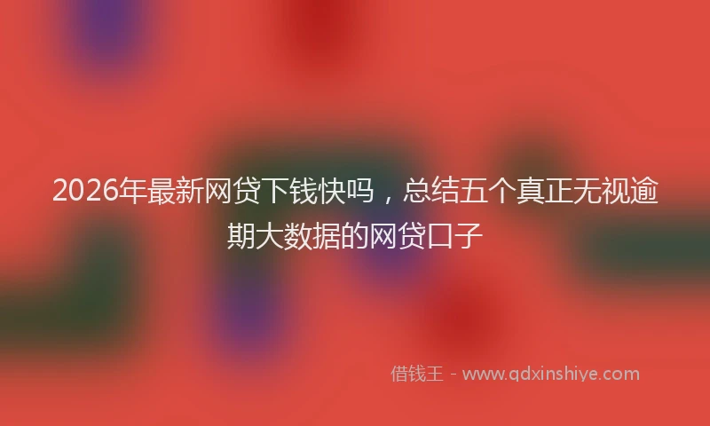 2026年最新网贷下钱快吗，总结五个真正无视逾期大数据的网贷口子