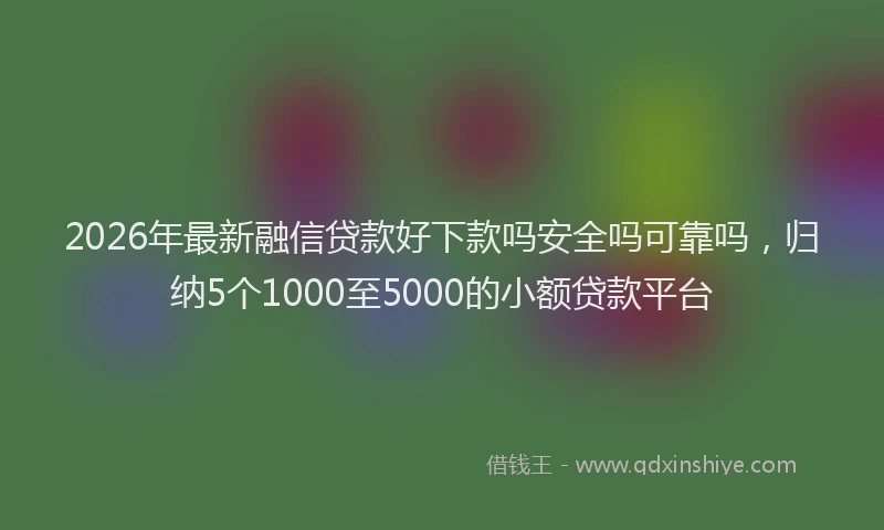2026年最新融信贷款好下款吗安全吗可靠吗，归纳5个1000至5000的小额贷款平台