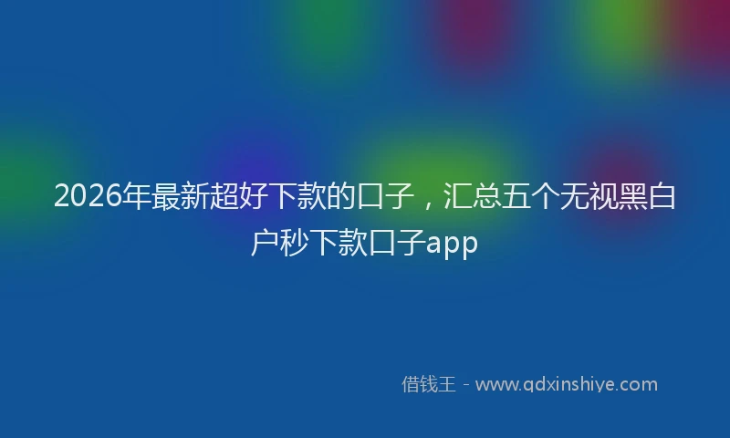 2026年最新超好下款的口子，汇总五个无视黑白户秒下款口子app