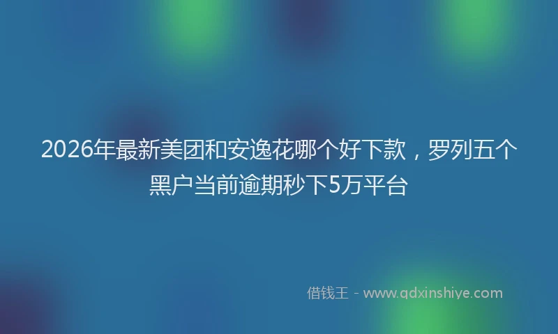 2026年最新美团和安逸花哪个好下款，罗列五个黑户当前逾期秒下5万平台