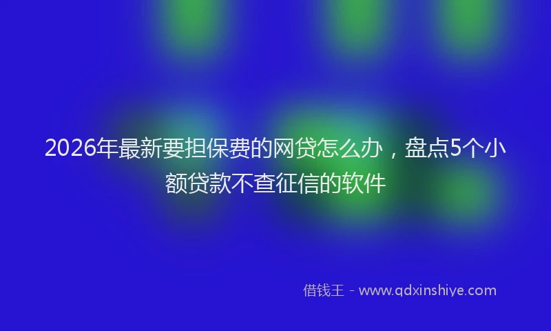 2026年最新要担保费的网贷怎么办，盘点5个小额贷款不查征信的软件