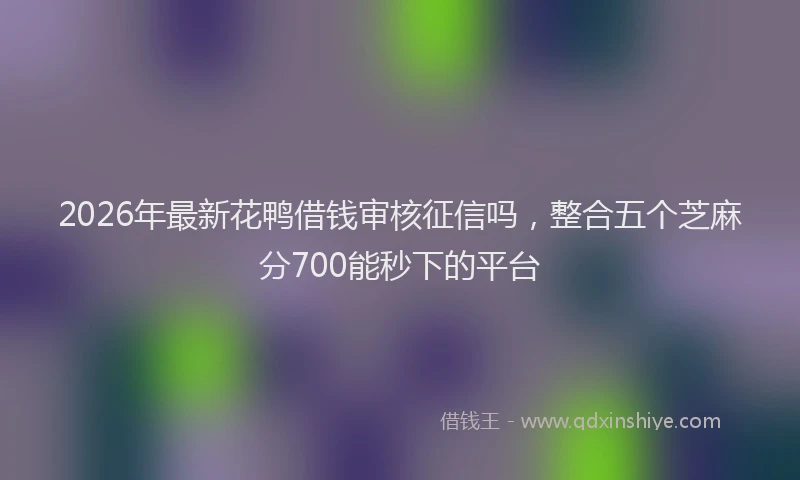 2026年最新花鸭借钱审核征信吗，整合五个芝麻分700能秒下的平台