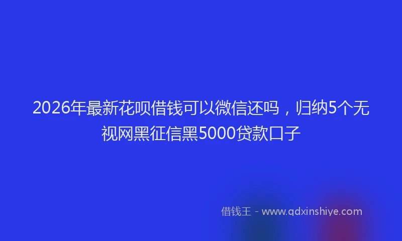 2026年最新花呗借钱可以微信还吗，归纳5个无视网黑征信黑5000贷款口子