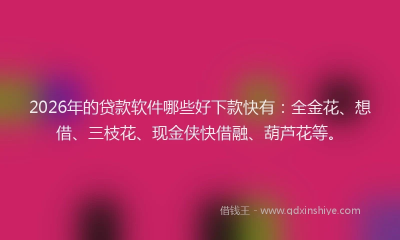 2026年的贷款软件哪些好下款快有：全金花、想借、三枝花、现金侠快借融、葫芦花等。