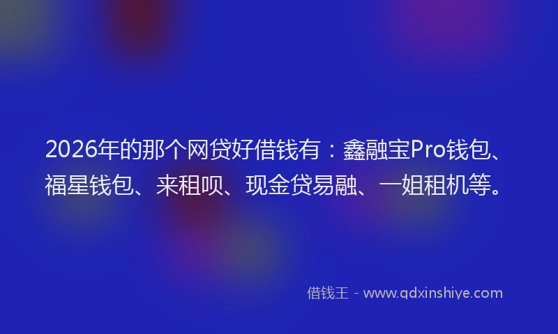 2026年的那个网贷好借钱有：鑫融宝Pro钱包、福星钱包、来租呗、现金贷易融、一姐租机等。