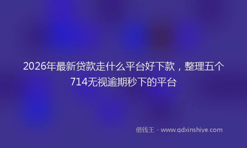 2026年最新贷款走什么平台好下款，整理五个714无视逾期秒下的平台