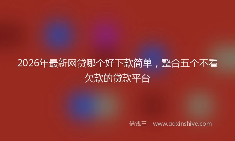 2026年最新网贷哪个好下款简单，整合五个不看欠款的贷款平台