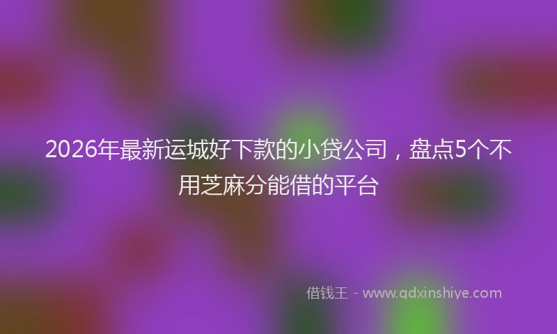 2026年最新运城好下款的小贷公司，盘点5个不用芝麻分能借的平台