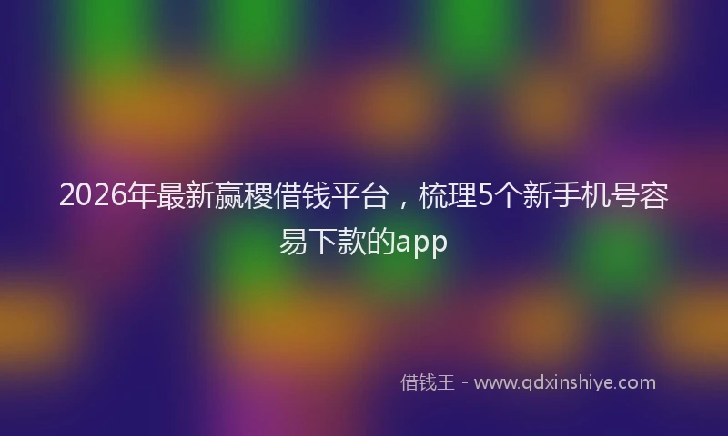 2026年最新赢稷借钱平台，梳理5个新手机号容易下款的app