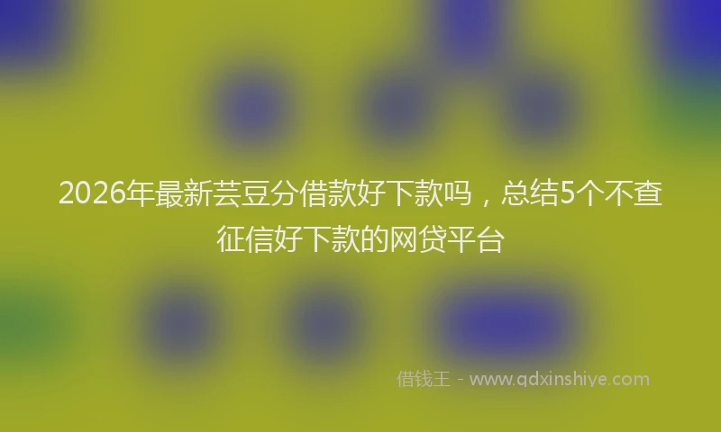 2026年最新芸豆分借款好下款吗，总结5个不查征信好下款的网贷平台