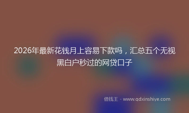 2026年最新花钱月上容易下款吗，汇总五个无视黑白户秒过的网贷口子
