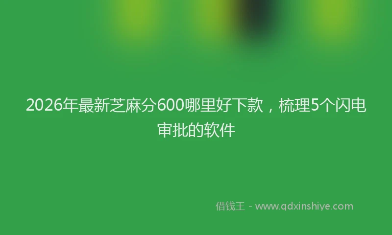 2026年最新芝麻分600哪里好下款，梳理5个闪电审批的软件