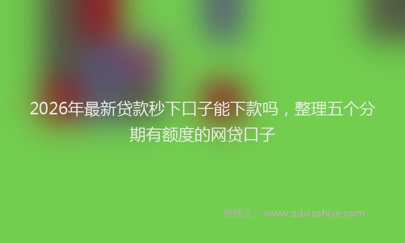 2026年最新贷款秒下口子能下款吗，整理五个分期有额度的网贷口子
