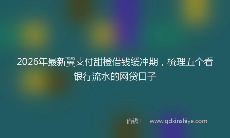 2026年最新翼支付甜橙借钱缓冲期，梳理五个看银行流水的网贷口子
