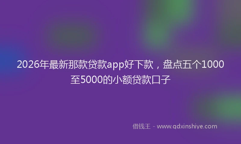 2026年最新那款贷款app好下款，盘点五个1000至5000的小额贷款口子