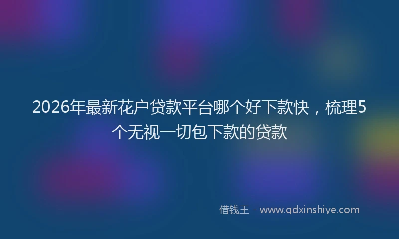 2026年最新花户贷款平台哪个好下款快，梳理5个无视一切包下款的贷款