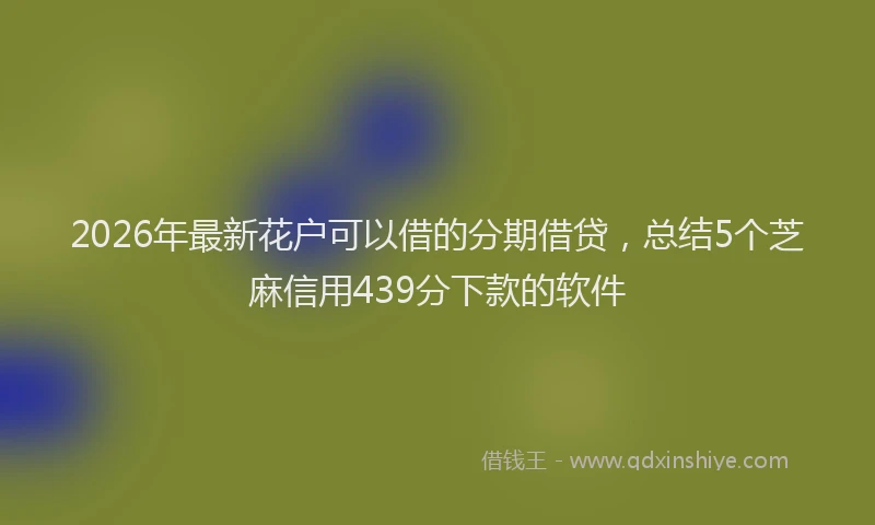 2026年最新花户可以借的分期借贷，总结5个芝麻信用439分下款的软件
