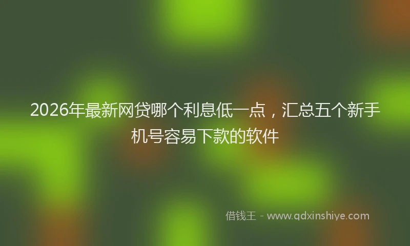 2026年最新网贷哪个利息低一点，汇总五个新手机号容易下款的软件