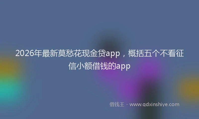2026年最新莫愁花现金贷app，概括五个不看征信小额借钱的app