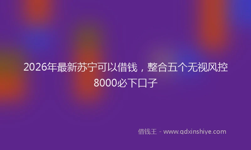 2026年最新苏宁可以借钱，整合五个无视风控8000必下口子