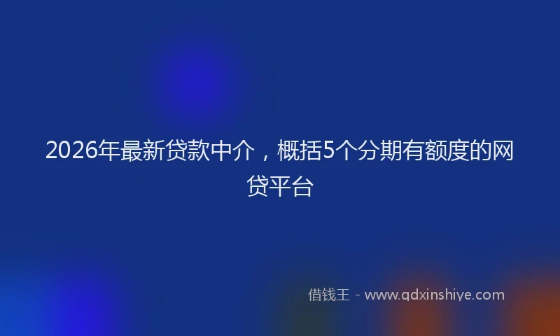 2026年最新贷款中介，概括5个分期有额度的网贷平台