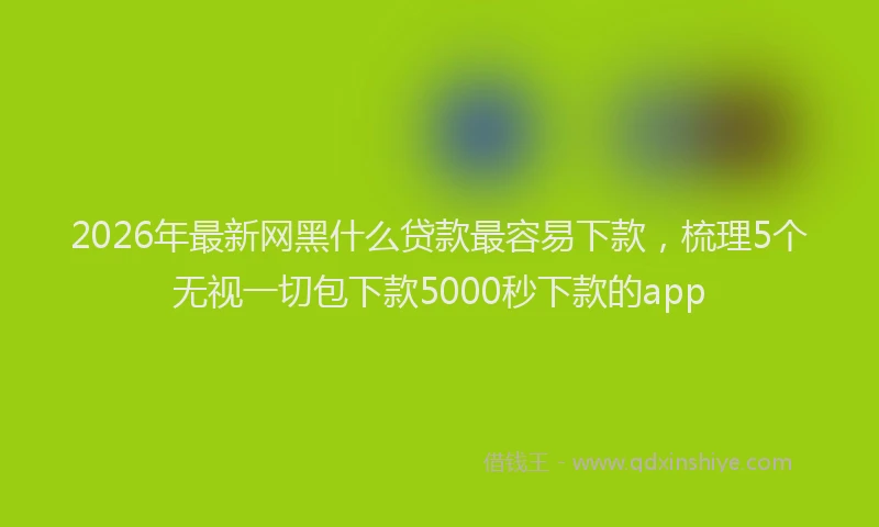 2026年最新网黑什么贷款最容易下款，梳理5个无视一切包下款5000秒下款的app