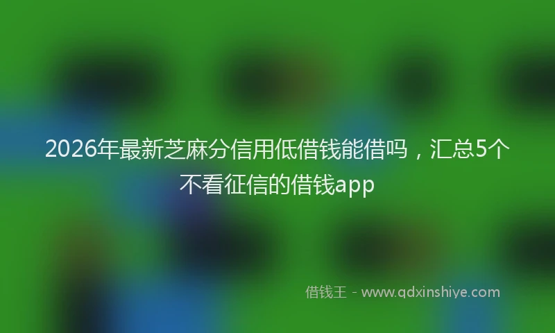 2026年最新芝麻分信用低借钱能借吗，汇总5个不看征信的借钱app