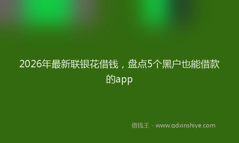 2026年最新联银花借钱，盘点5个黑户也能借款的app