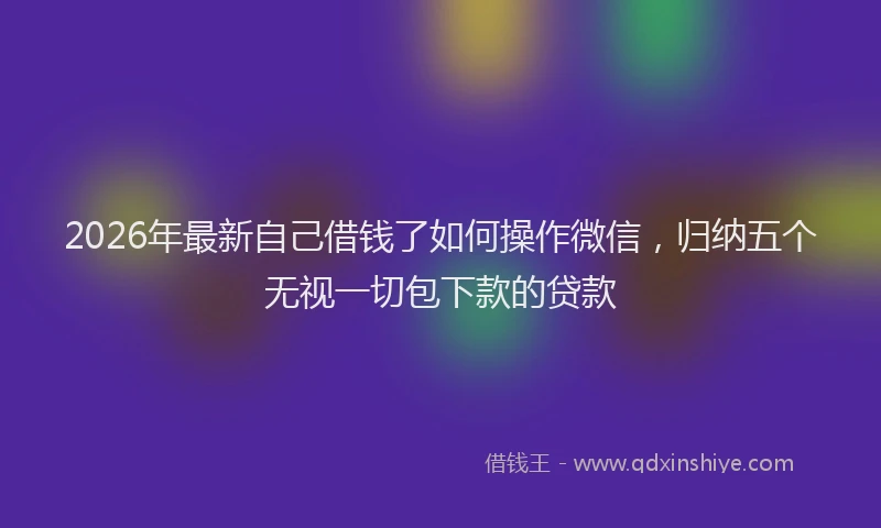 2026年最新自己借钱了如何操作微信，归纳五个无视一切包下款的贷款