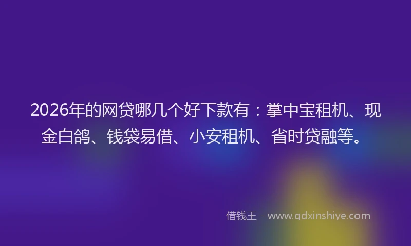 2026年的网贷哪几个好下款有：掌中宝租机、现金白鸽、钱袋易借、小安租机、省时贷融等。