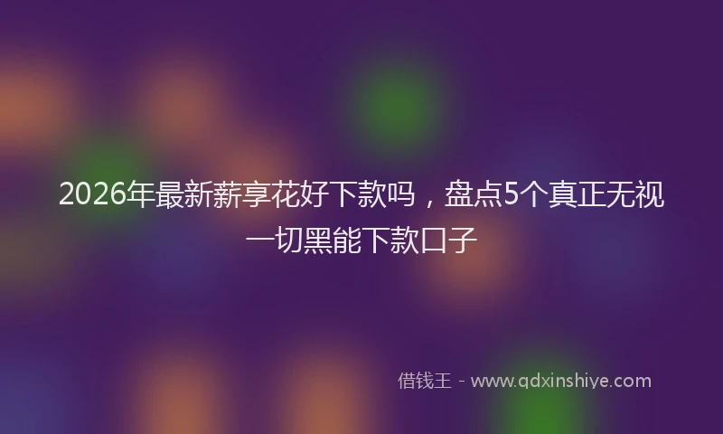 2026年最新薪享花好下款吗，盘点5个真正无视一切黑能下款口子