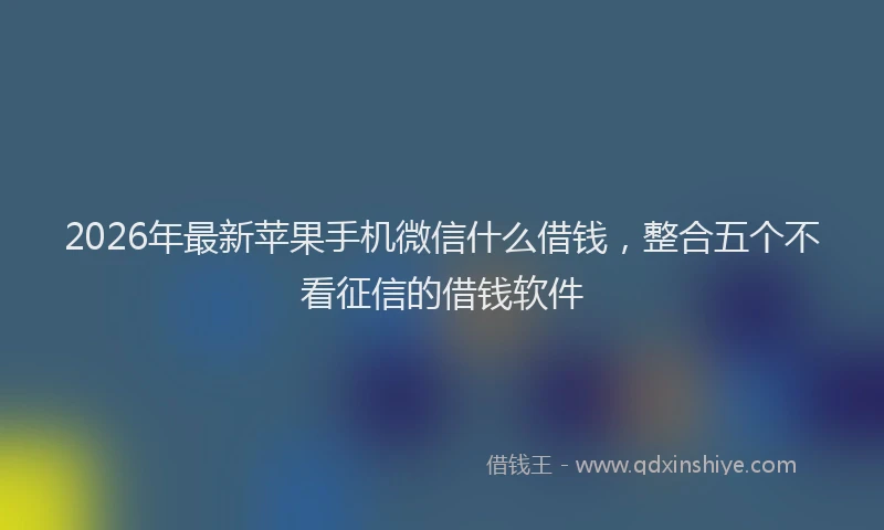 2026年最新苹果手机微信什么借钱，整合五个不看征信的借钱软件