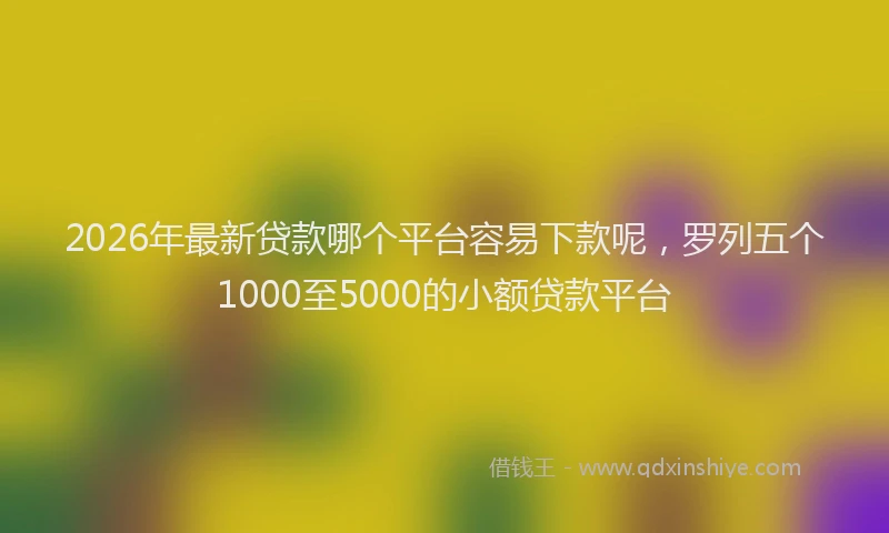 2026年最新贷款哪个平台容易下款呢，罗列五个1000至5000的小额贷款平台