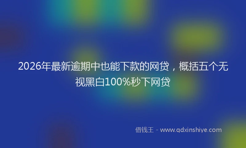 2026年最新逾期中也能下款的网贷，概括五个无视黑白100%秒下网贷