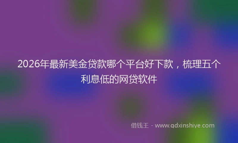 2026年最新美金贷款哪个平台好下款，梳理五个利息低的网贷软件