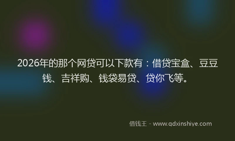 2026年的那个网贷可以下款有：借贷宝盒、豆豆钱、吉祥购、钱袋易贷、贷你飞等。