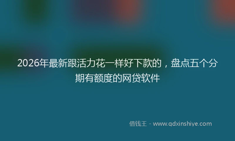 2026年最新跟活力花一样好下款的，盘点五个分期有额度的网贷软件