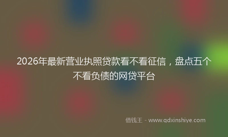 2026年最新营业执照贷款看不看征信，盘点五个不看负债的网贷平台