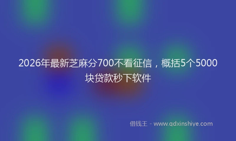 2026年最新芝麻分700不看征信，概括5个5000块贷款秒下软件