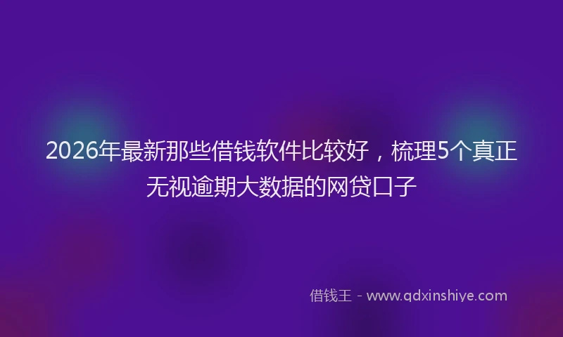 2026年最新那些借钱软件比较好，梳理5个真正无视逾期大数据的网贷口子