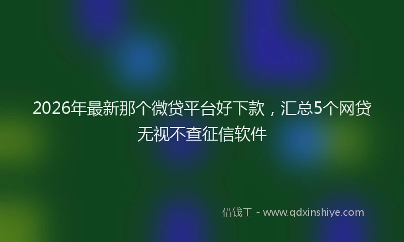 2026年最新那个微贷平台好下款，汇总5个网贷无视不查征信软件