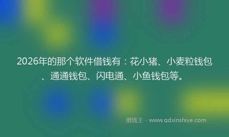 2026年的那个软件借钱有：花小猪、小麦粒钱包、通通钱包、闪电通、小鱼钱包等。