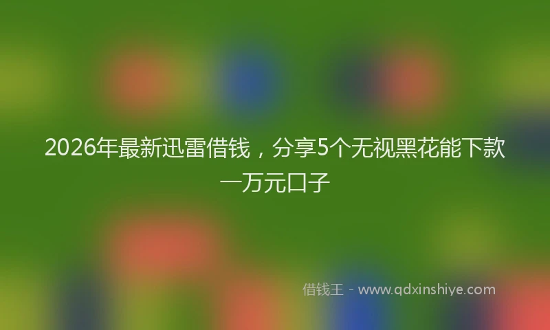 2026年最新迅雷借钱，分享5个无视黑花能下款一万元口子