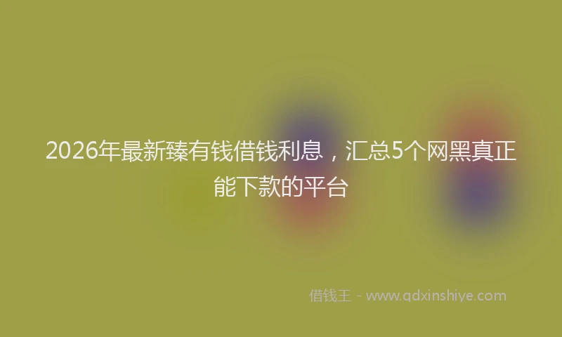 2026年最新臻有钱借钱利息，汇总5个网黑真正能下款的平台