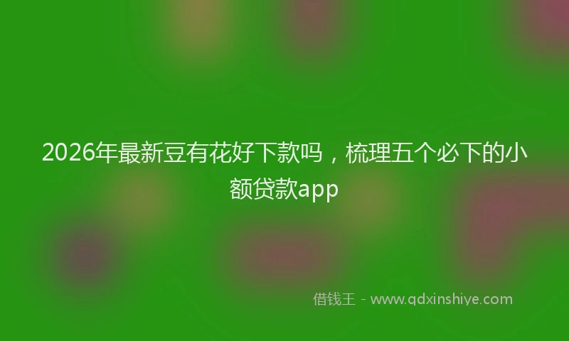 2026年最新豆有花好下款吗，梳理五个必下的小额贷款app