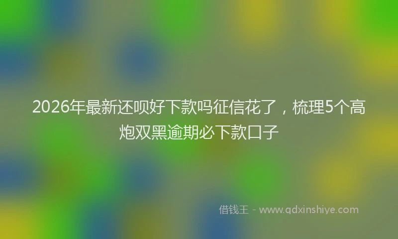 2026年最新还呗好下款吗征信花了，梳理5个高炮双黑逾期必下款口子